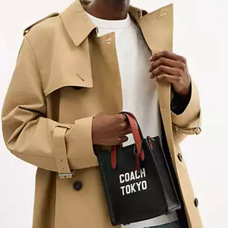 COACH Relay Leather Tote Bag Shopping Bag Crossbody Handbag Mini Men's Black-4
