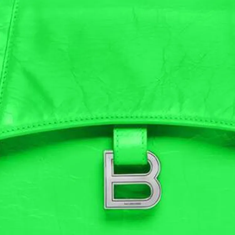 Balenciaga Downtown Cow Leather Hourglass Bag Shoulder Bag Small Size Women's Green-4