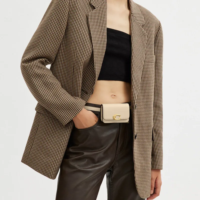 COACH Bandit Calfskin Wallet, Card Holder, Fanny Pack Regular Women's Beige-3