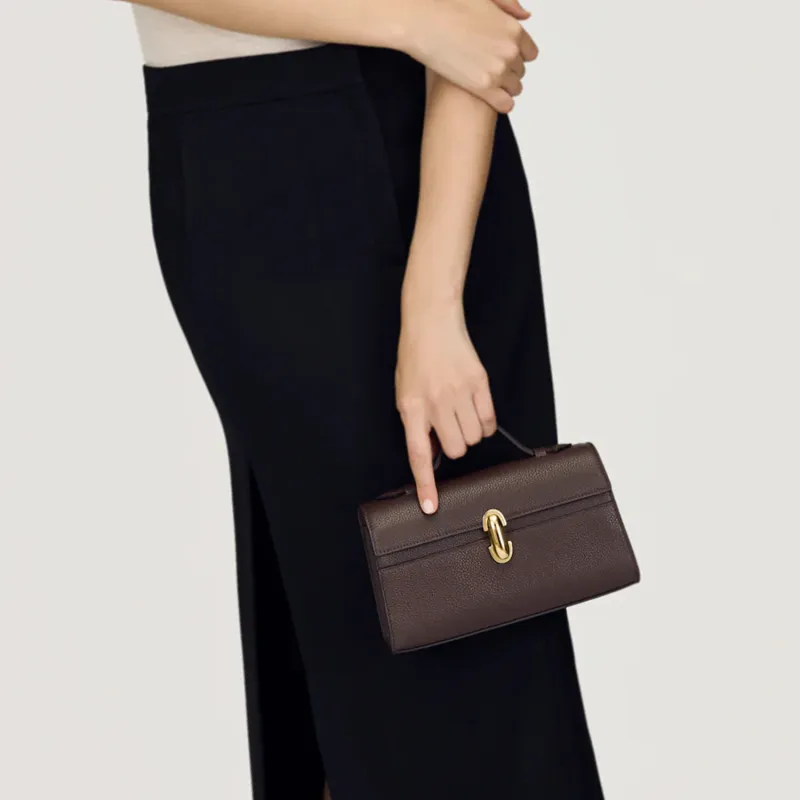 SAVETTE Calfskin Handbag Regular Women's Coffee-3