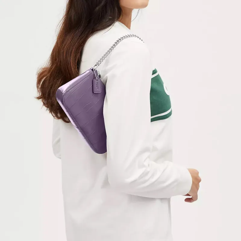 COACH Nolita Leather Handbag Shoulder Bag Women's Purple-3