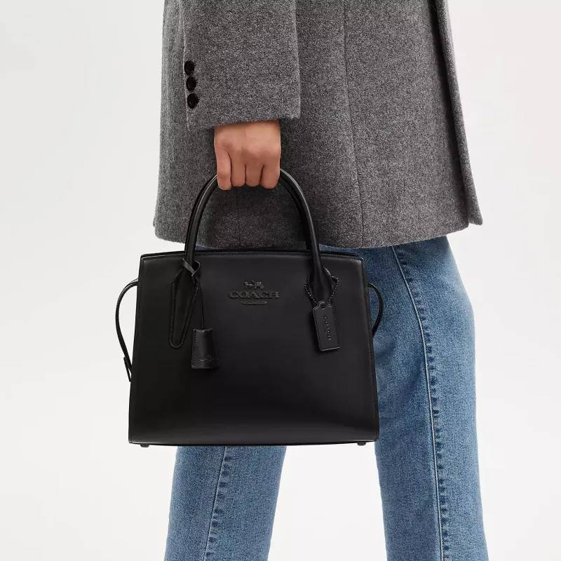 COACH Refined Calfskin Tote Bag, Shopping Bag, Handbag Tubas Women's Black-4