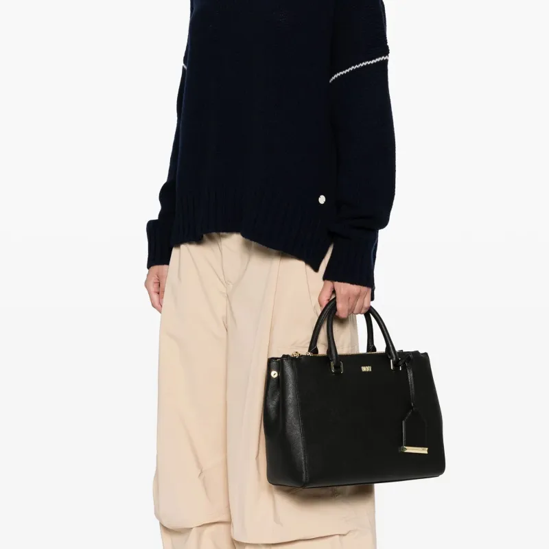 DKNY Leather Shoulder Bag Crossbody Bag Handbag Women's Black-4