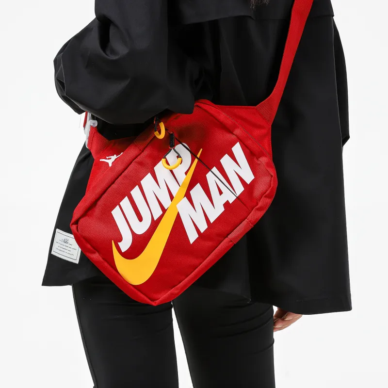 Jordan Canvas Shoulder Bag Crossbody Bag Fanny Pack Small Size Unisex Red-2
