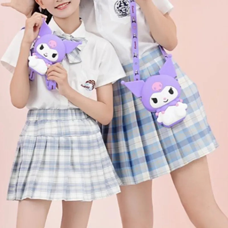Sanrio Kuromi My Melody PVC Shoulder Bag, Crossbody Bag Medium Size Women's White/Black/Pink/Purple-4