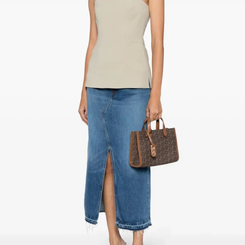 MICHAEL KORS Canvas One Shoulder Handbag, Crossbody Bag Trumpets Women's Brown-5