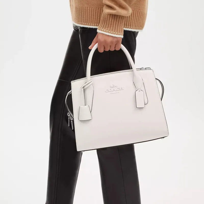 COACH PVC With Skin Tote Bag, Shopping Bag, Handbag Tubas Women's White-5