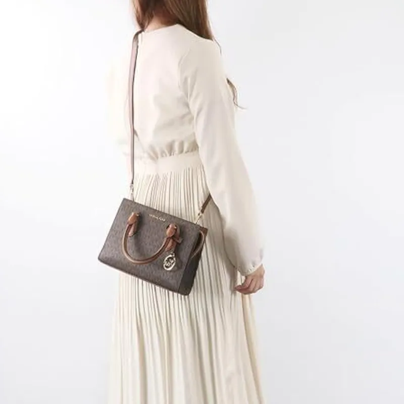 MICHAEL KORS Canvas One Shoulder Handbag, Crossbody Bag Trumpets Women's Brown-6