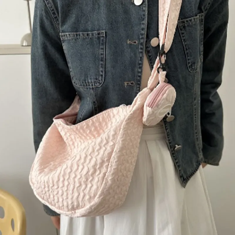 HCXK Canvas Crossbody Bag, Canvas Bag, Shoulder Bag Women's Yellow/White/Light Blue/Black/Pink/Light Yellow-18