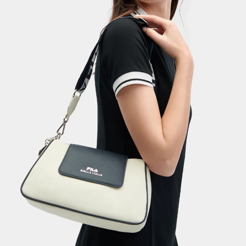 FILA Polyurethane Bonded PU Bonded Synthetic Leather Crossbody Bag Shoulder Bag Mini Women's Ivory-4