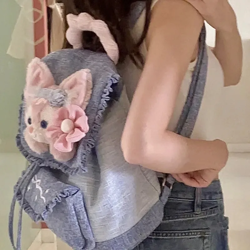 Disney Polyester Backpack Regular Women's Blue-3