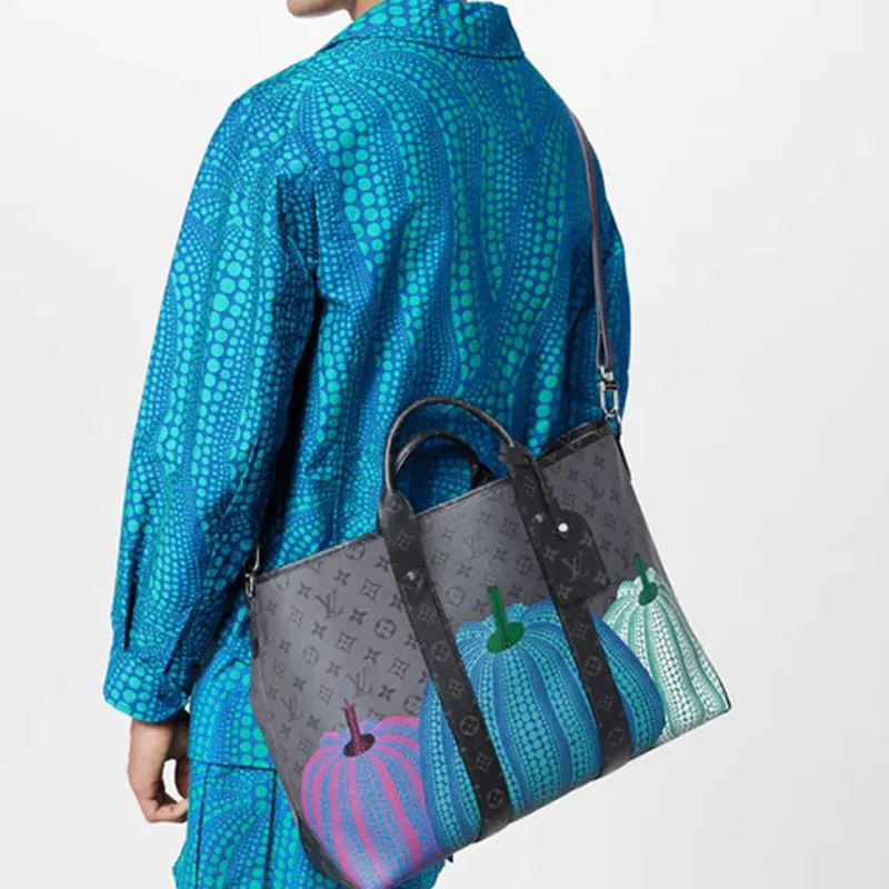 LOUIS VUITTON Lv X Yk Weekend Tote Pumpkin Print-8