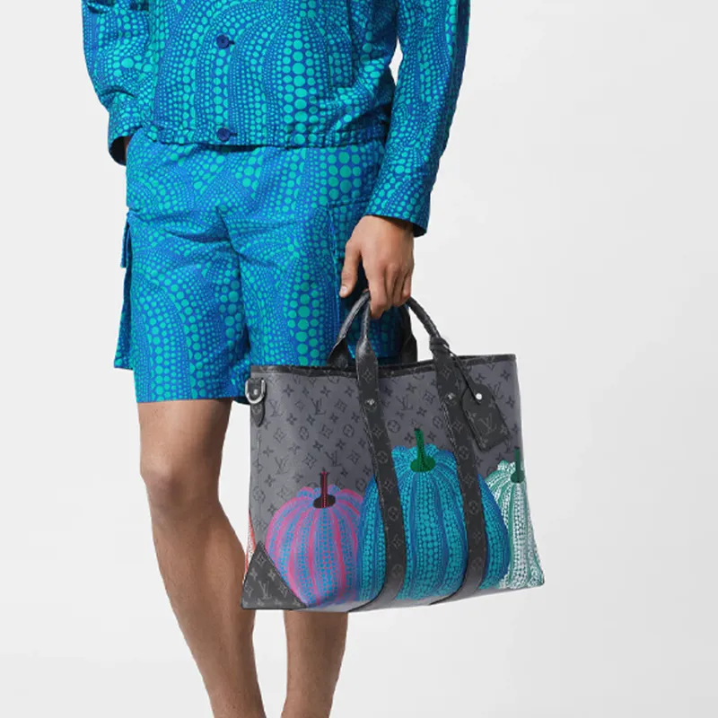 LOUIS VUITTON Lv X Yk Weekend Tote Pumpkin Print-7
