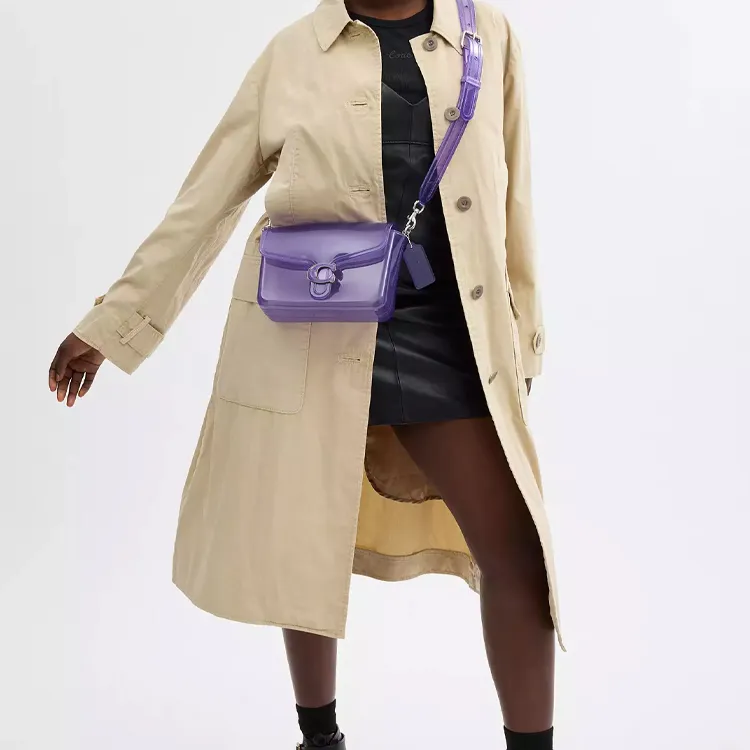 COACH Tabby PVC Jelly Bag Shoulder Bag Crossbody Bag Small Size Women's Silver Bright Purple-6