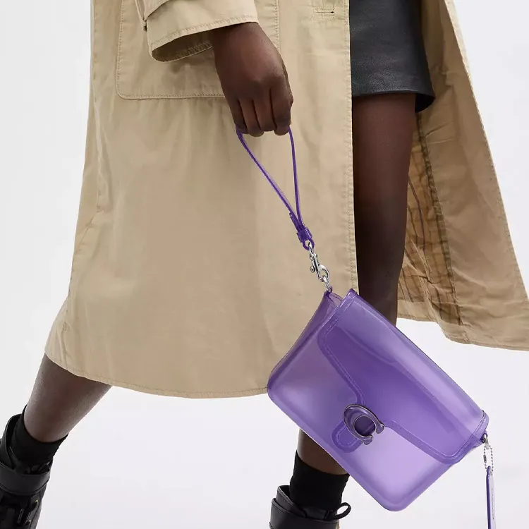 COACH Tabby PVC Jelly Bag Shoulder Bag Crossbody Bag Small Size Women's Silver Bright Purple-5