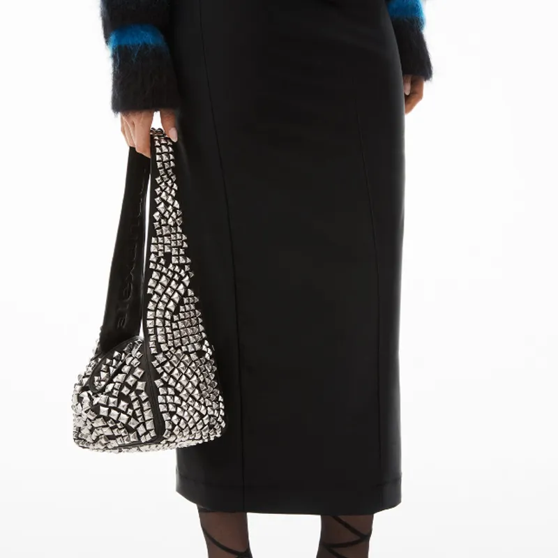 Alexander Wang Spike Embellished Small Hobo Bag-5
