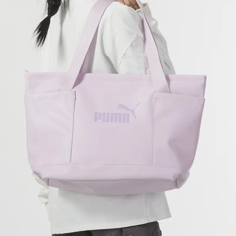 PUMA Fabric Tote Bag Shopping Bag Shoulder Bag Handbag Medium Size Women's Pink-5