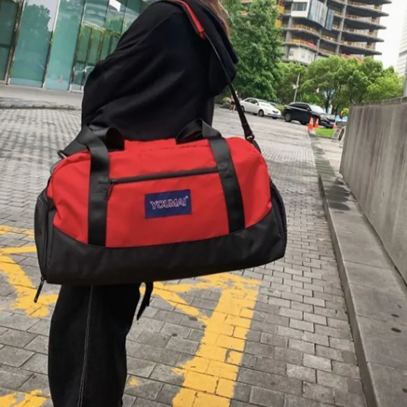 NIGEER Nylon Travel Bag Gym Bag Large Size Unisex Black/Red/Fruit Green/Pink/Khaki/Yellow/Army Green-2