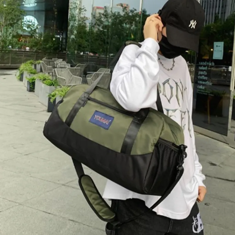 NIGEER Nylon Travel Bag Gym Bag Large Size Unisex Black/Red/Fruit Green/Pink/Khaki/Yellow/Army Green-10
