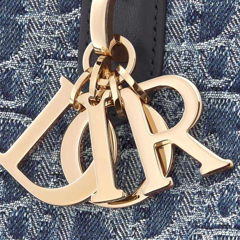 DIOR Oblique Jacquard Fabric One Shoulder Handbags Medium Size Women's Blue-6