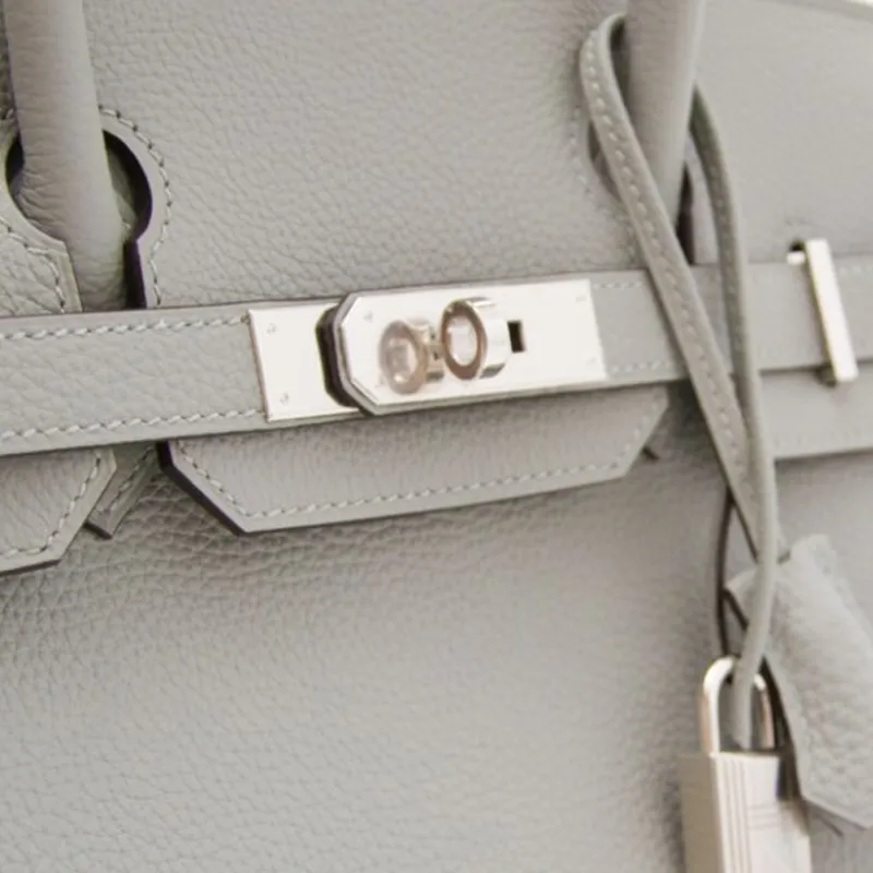 HERMES Birkin Togo Calfskin Birkin Bag Handbags Regular Women's 4Z Gris Mouette Gull Gray-5
