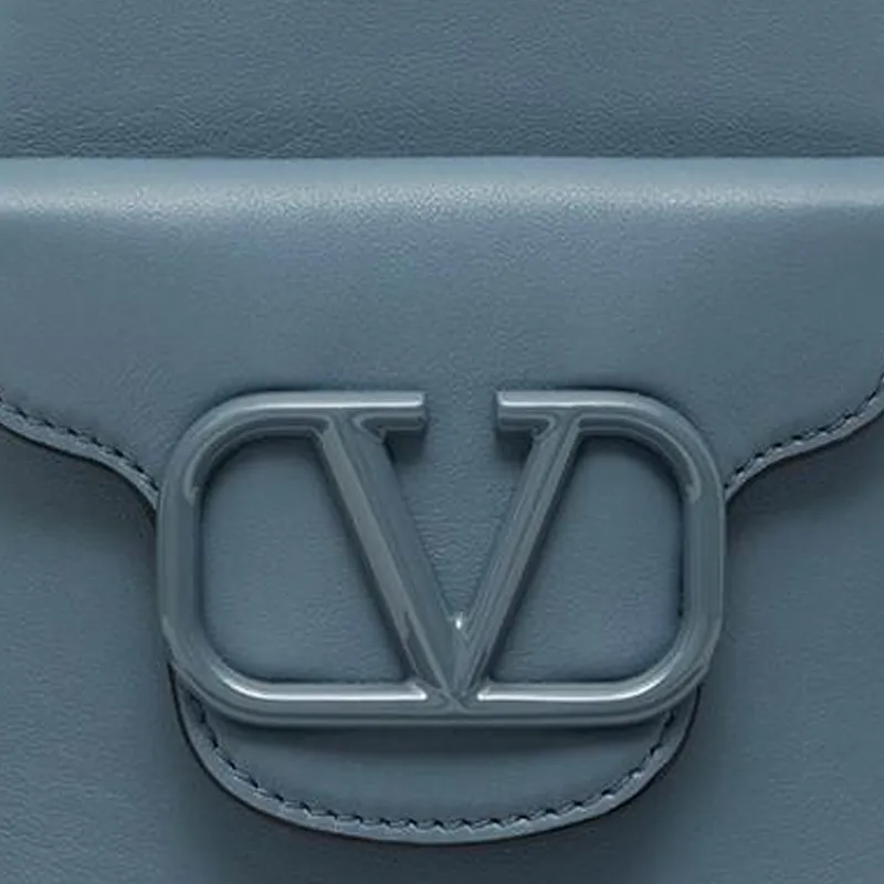 Valentino Locò Calfskin Crossbody Bag Shoulder Bag Small Size Men's Haze Blue-5