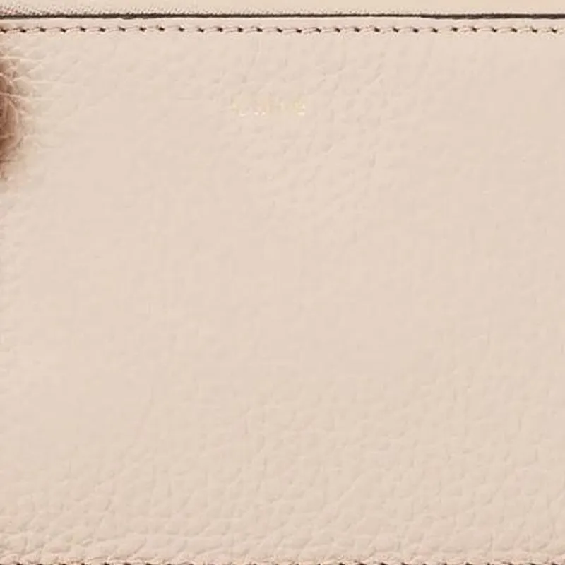 Chloe Grained Calfskin Coin Purses Wallets Small Size Women's Cement Pink-3