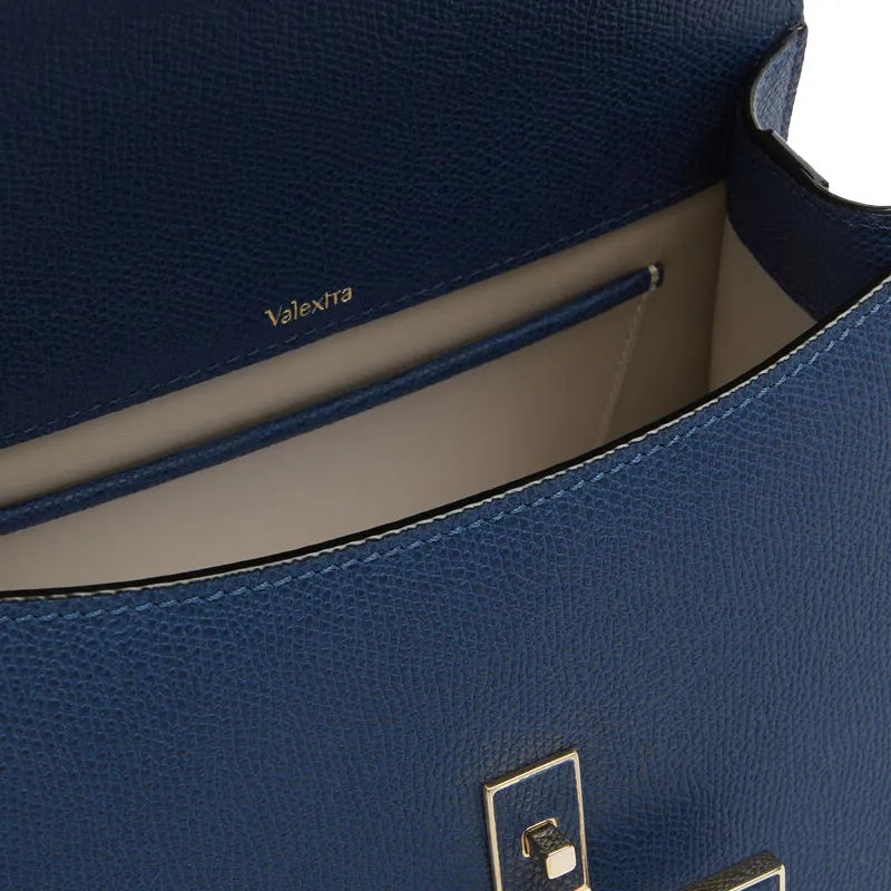 Valextra Iside Calfskin Shoulder Bag, Crossbody Bag, Handbag Mini Women's Sapphire Blue-3