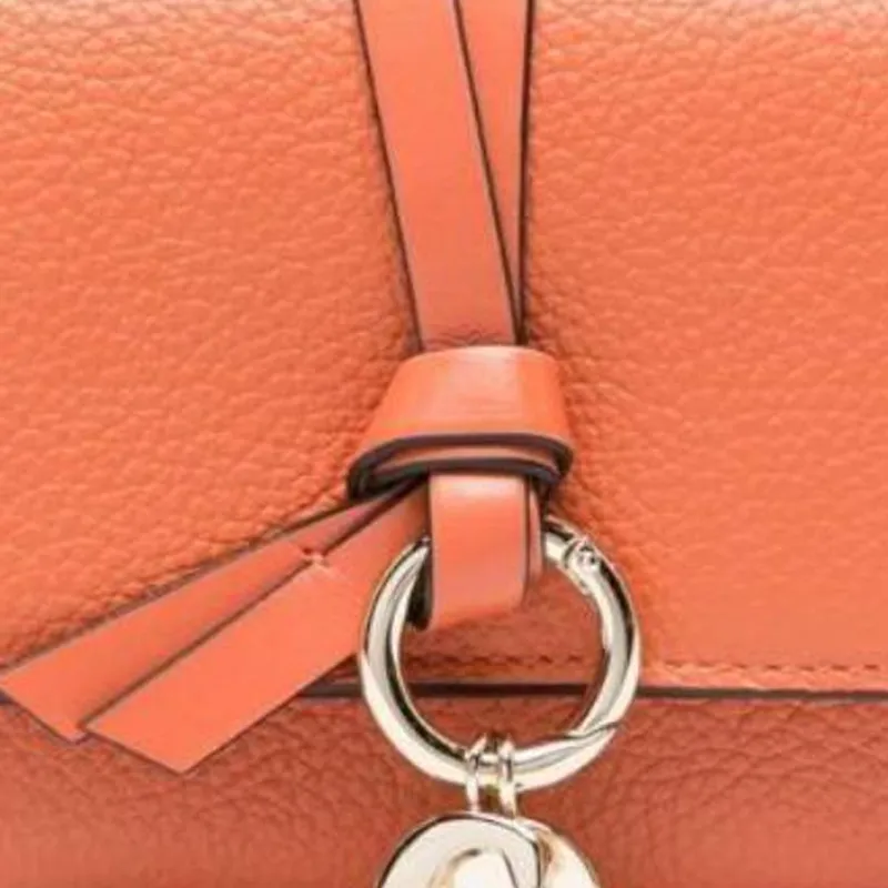 Chloe Cow Leather Wallet Women's Orange-3