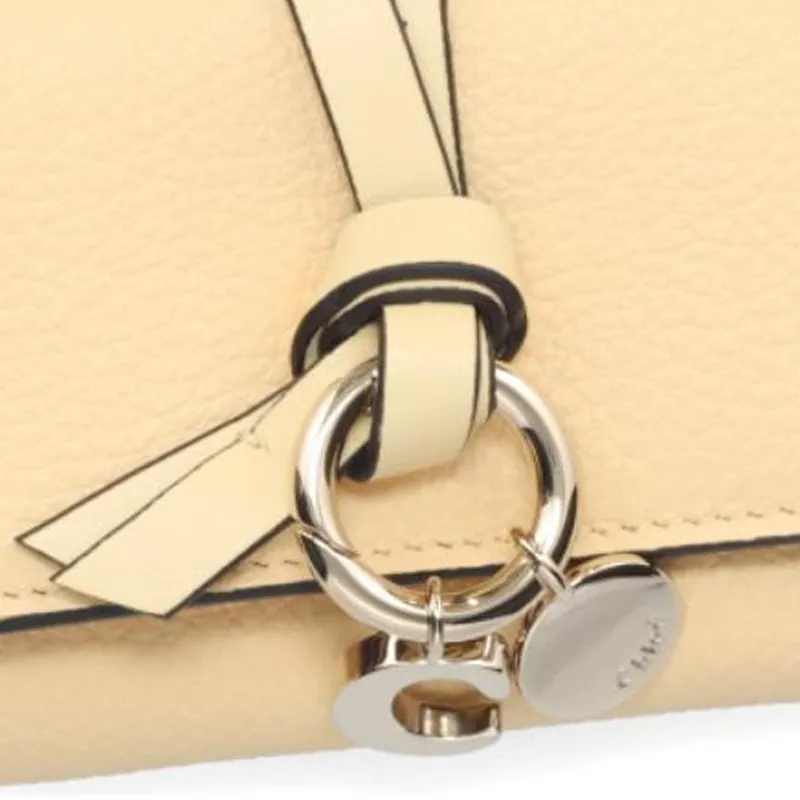 Chloe Alphabet Grained Calfskin Clutch Mini Women's Soft Yellow-5