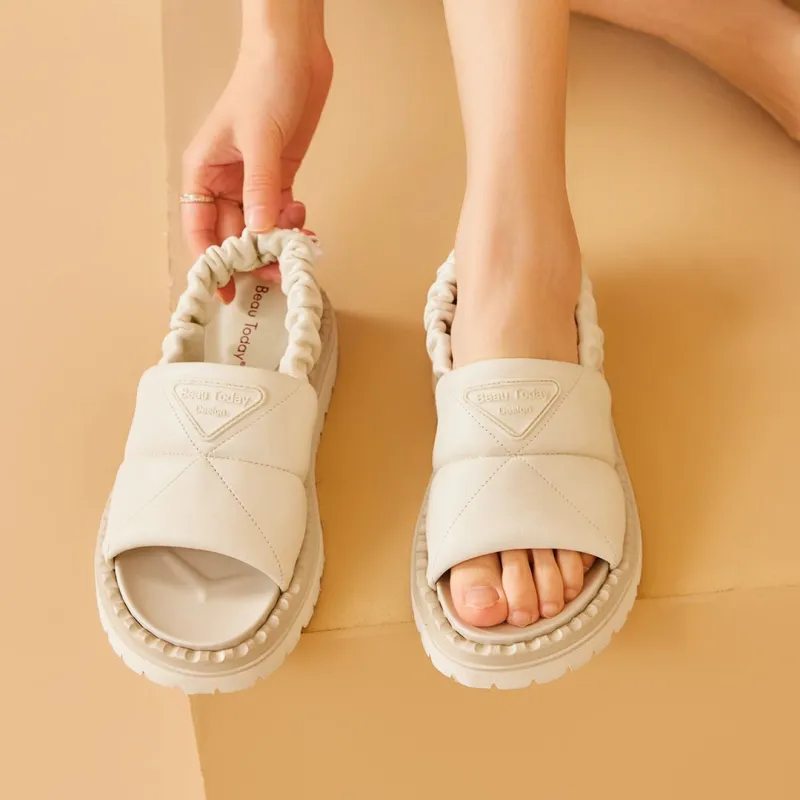 Beau Today Stylish Sandals Women's Cream White-5
