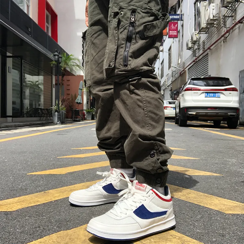 JACLAR Anti Slip Wear Resistant Low Top Skateboard Shoes Unisex White Blue-4