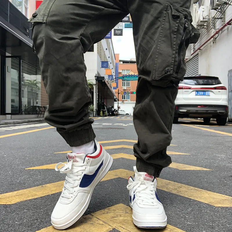 JACLAR Anti Slip Wear Resistant Low Top Skateboard Shoes Unisex White Blue-5