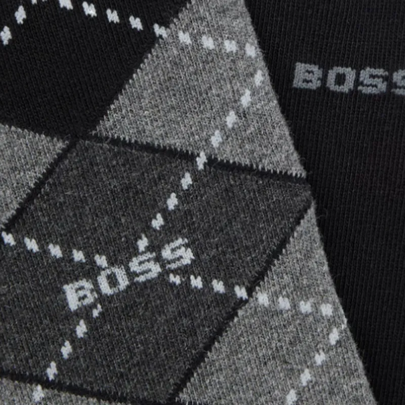 HUGO BOSS Knee High Socks Men's Black-1
