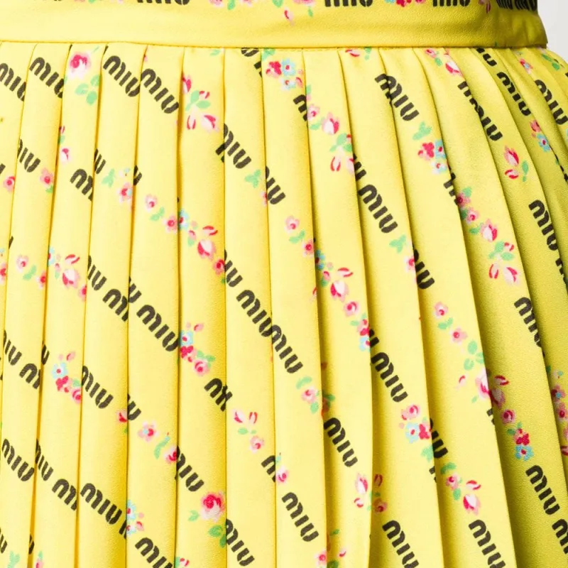 MIU MIU Casual Long Skirts Women's Yellow-4