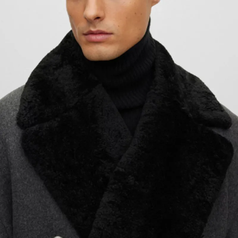 HUGO BOSS Relaxed-Fit Coat In Virgin Wool And Cashmere Coats Men's Gray-4