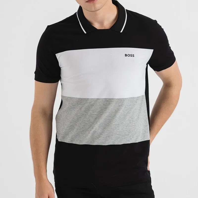 HUGO BOSS Panelled Cotton Polo Shirt-3