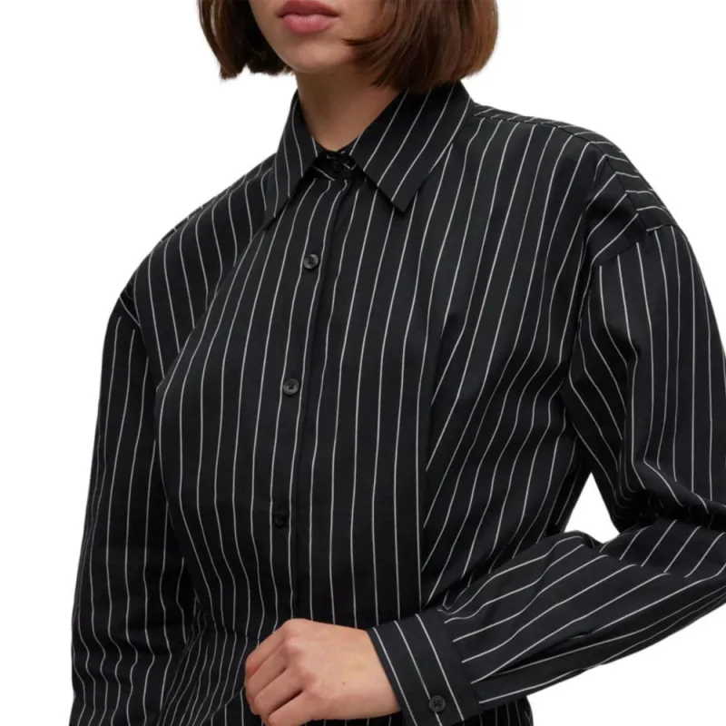 HUGO BOSS Long-Sleeved Dresses Women's Black-4