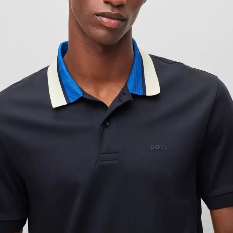 HUGO BOSS Polo Shirts Men Navy Blue-4