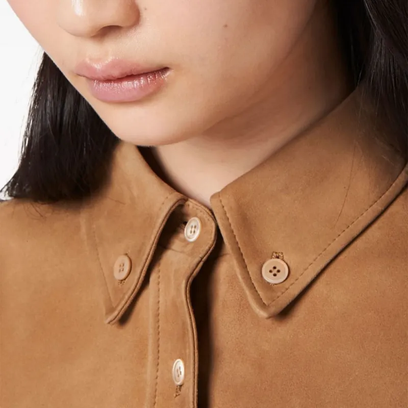 MIU MIU Jackets Coats Women's Camel Brown-3