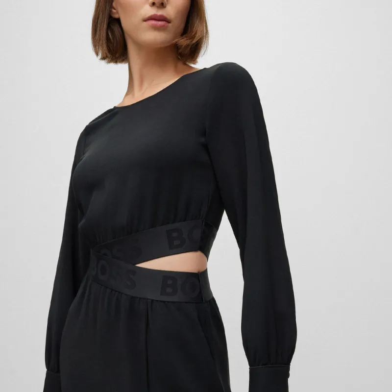 HUGO BOSS Long Sleeved Dresses Women's Black-4