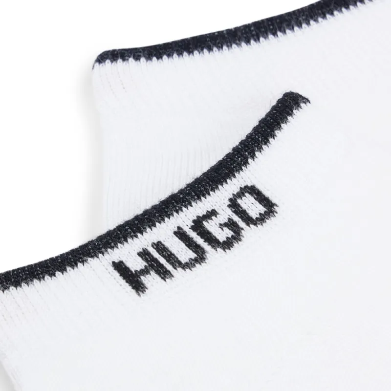 HUGO BOSS Two Pack Of Ankle Socks In A Cotton Blend Ankle Socks Men's 2 Pack White-1