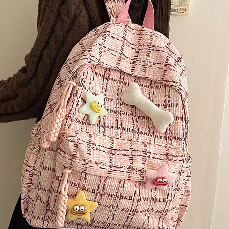 GEERDUN Nylon Large Capacity Backpack Regular Women's Pink/Green/Blue-1