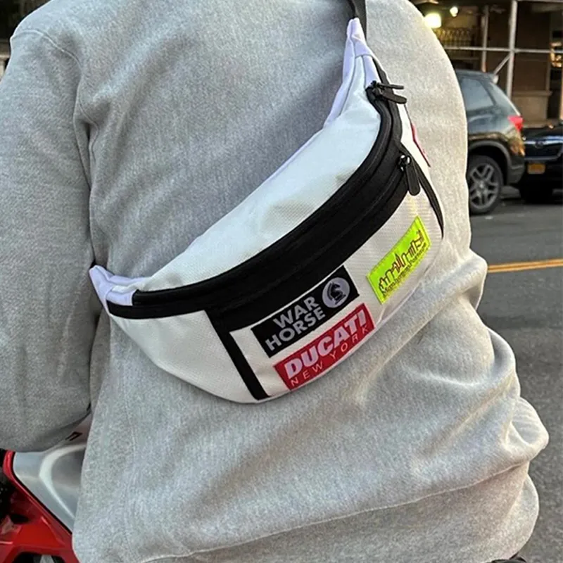 Manhattan Portage WDS Ducati Collaboration Polyamide Fanny Pack Sling Bags Small Size Unisex White-4
