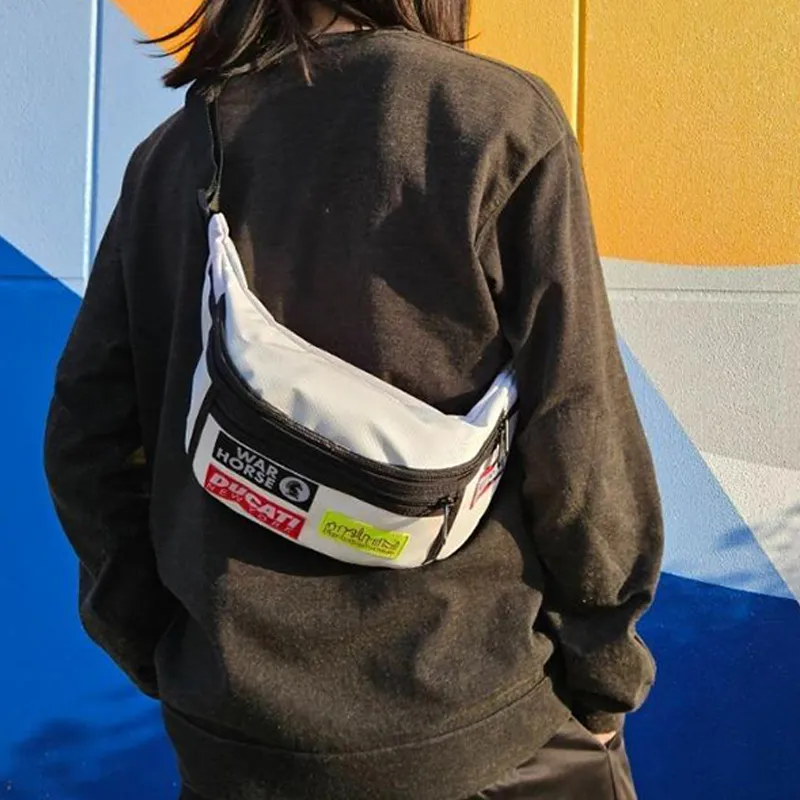 Manhattan Portage WDS Ducati Collaboration Polyamide Fanny Pack Sling Bags Small Size Unisex White-3