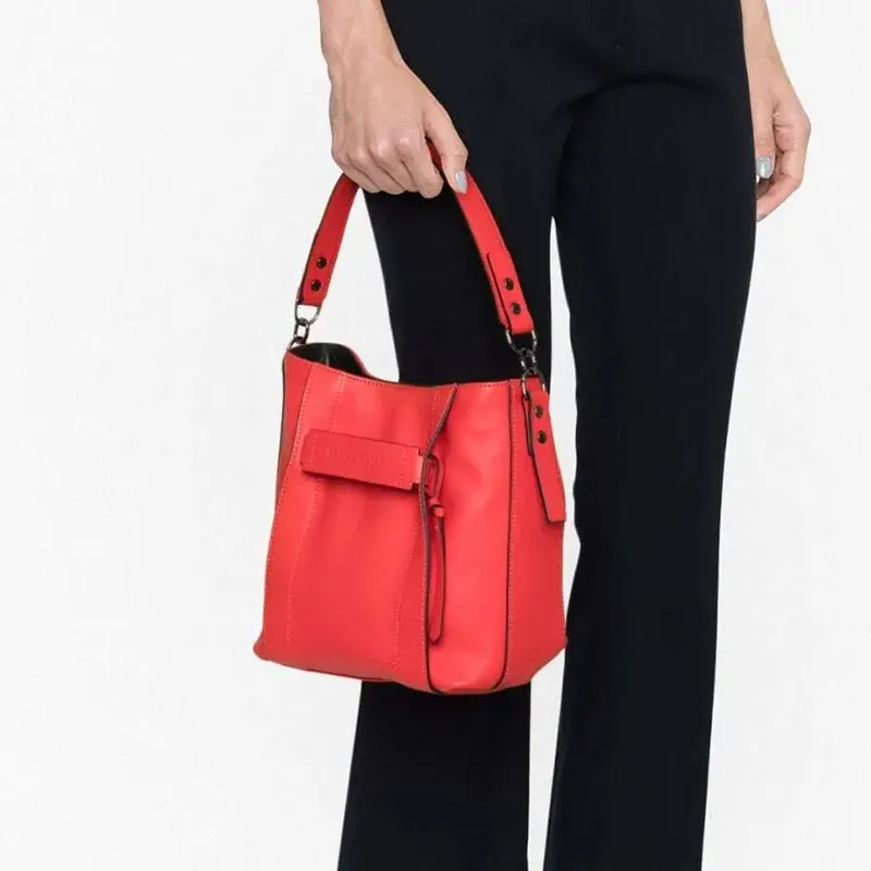 LONGCHAMP 3D Calfskin Tote Bag Shopping Bag Handbag Shoulder Bag Crossbody Bag Small Size Women's Red-2