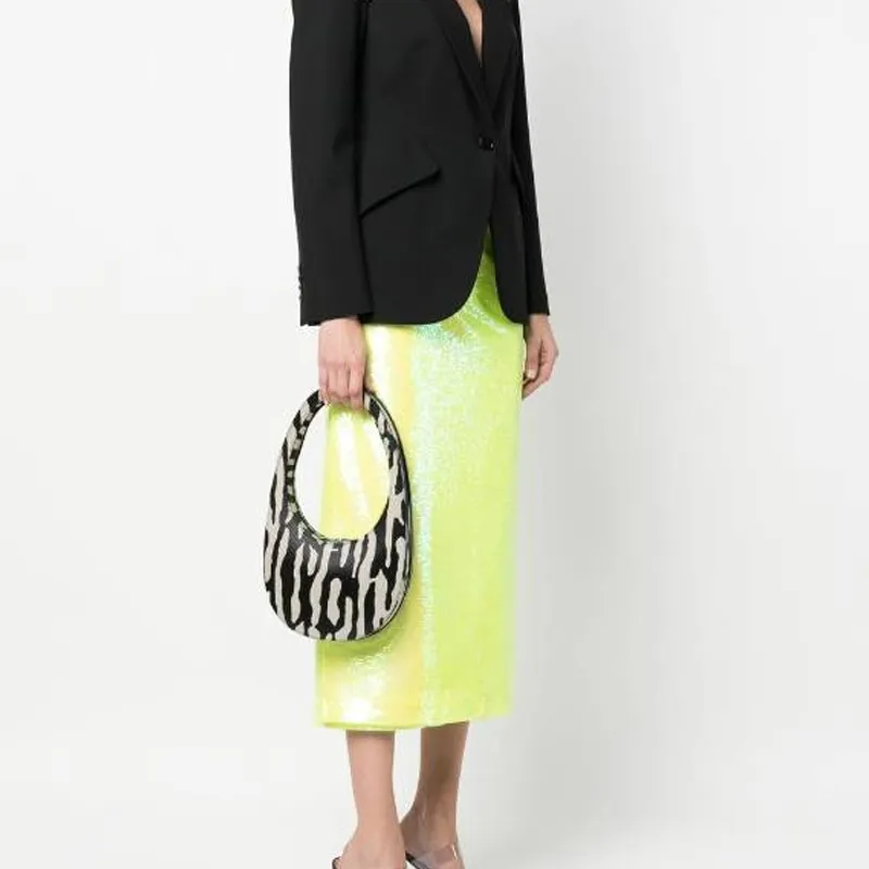 COPERNI Leather Shoulder Bag Handbag Women's Black White-4