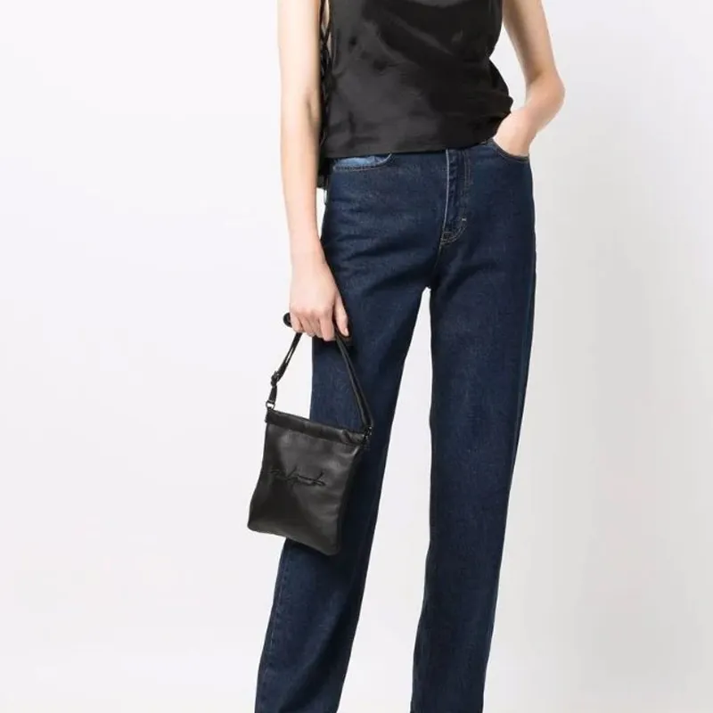 Yohji Yamamoto Calfskin Crossbody Bag Regular Women's Black-4