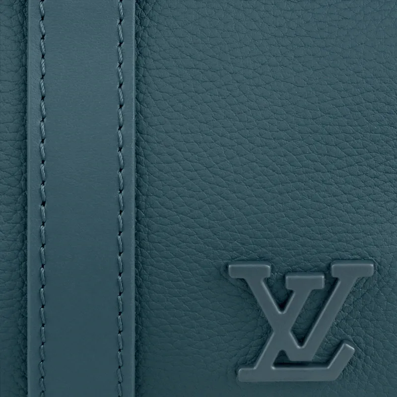 LOUIS VUITTON Keepall Aerogram Leather Monkey Bag, Crossbody Bag Unisex Blue-4