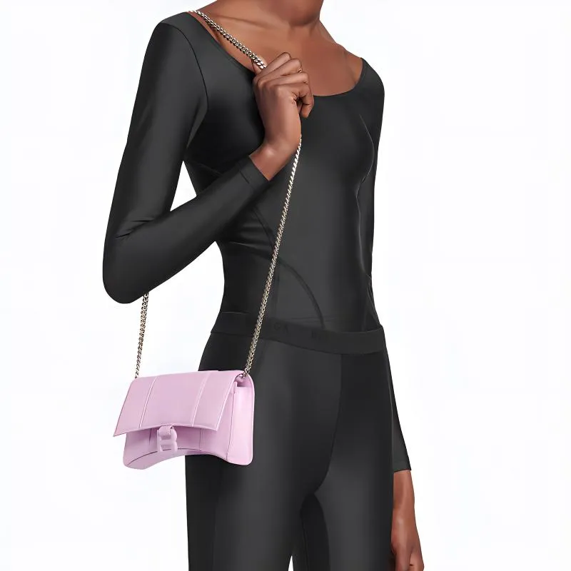 Balenciaga Hourglass Plain Calfskin Hourglass Bag Handbag Shoulder Bag Crossbody Bag Mini Women's Purple-5
